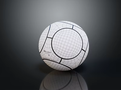 Adidas Football Sports Equipment With Grid Pattern And Line Design On Reflective Surface 3d model