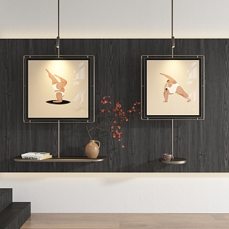 New Chinese Abstract Hanging Painting 3d model