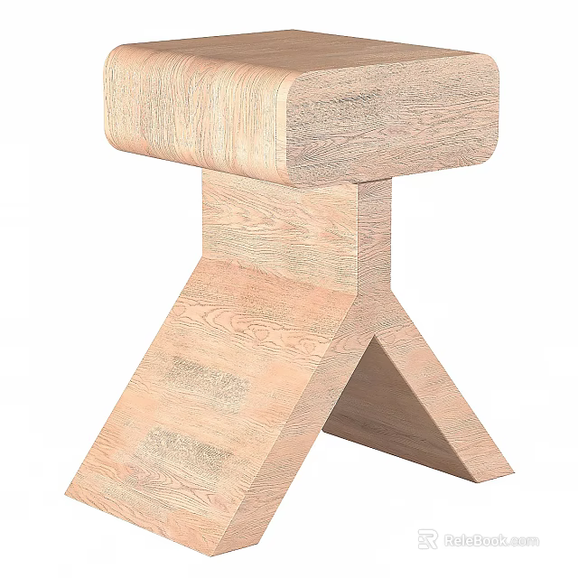 Modern Minimalist Wooden Coffee Table With Geometric Cross Leg Design And Natural Wood Grain 3d model 