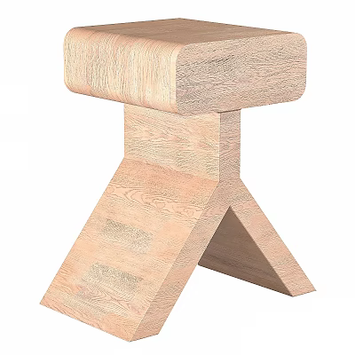 Modern Minimalist Wooden Coffee Table With Geometric Cross Leg Design And Natural Wood Grain 3d model