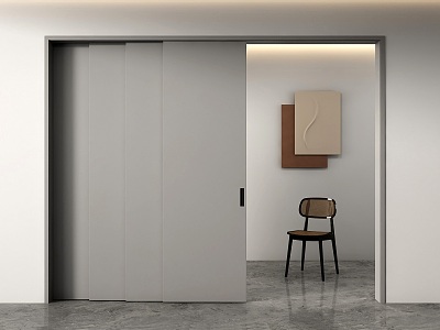 Modern sliding door four linkage sliding door solid wood sliding door invisible sliding door sliding door partition door model