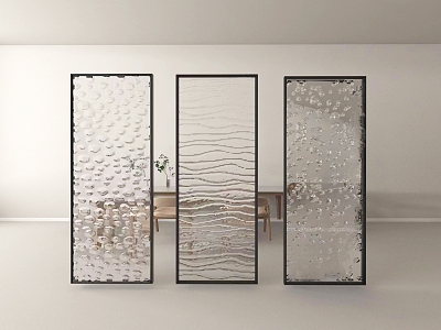 Modern glass screen partition 3d model