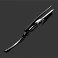 Futuristic Multi Blade Throwing Weapon With Blue Glowing Accents And Central Core