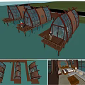 Floating Waterfront Bungalows With Curved Glass Roofs And Wooden Deck Interiors