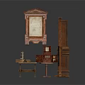 Architectural Interior Displaying Vintage Wooden Furniture Collection And Classic Decorative Pieces