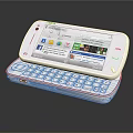 White Flip Mobile Phone with Keyboard and Social Media and Video Apps as Entertainment Device