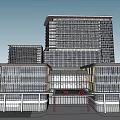 Modern Hospital Building Exterior Design With Glass Curtain Walls And Multi Storey Structure