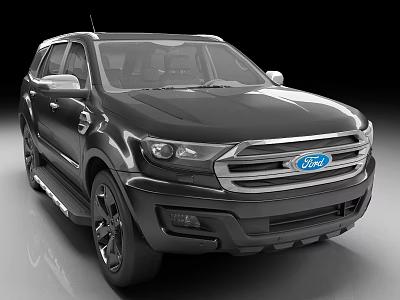 Black Ford SUV Car With Shiny Body And Wheels 3d model