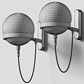 Modern Wall Lights With Glass Globe Shades Gold Black Metal Brackets Mounted On Wall