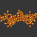 Modern Gold Frame Chandelier With White Spherical Shades And Branching Design