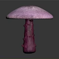 Purple Mushroom Plant with Umbrella Shaped Cap and Speckled Surface in Vibrant Purple Hue