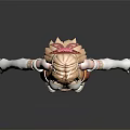 Blonde Mythical Female Creature With White Top Red Skirt Orange Belt And White Boots