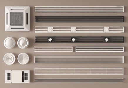 Air conditioning air outlet circular air outlet exhaust port combination 3d model