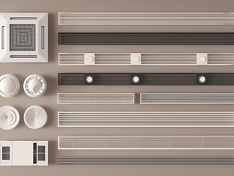 Air conditioning air outlet circular air outlet exhaust port combination 3d model