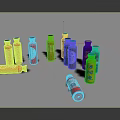 Assorted Bottles With Coca Cola Milo And Colorful Label Designs On