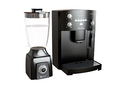Modern Black Kitchen Appliances Blender and Coffee Machine for Home Kitchen Use 3d model