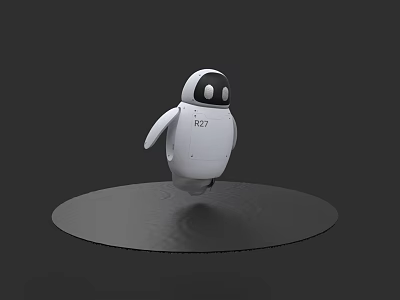 Penguin Shaped Robot Character R27 From Animated Game And Movie Scenes 3d model