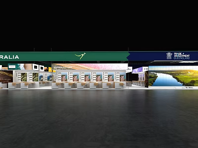 Westfield Australia Shopping Center Interior With Service Counters And River View 3d model