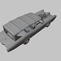 Custom Red Vintage Car With Exposed Engine White Roof And Moon Eye Logo
