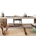 Minotti Miloti Tea Table Combination 3d model