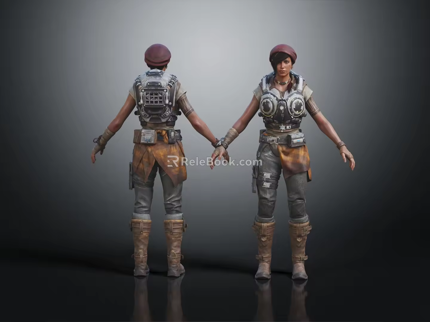 Modern Game Role Cyberwarrior Cyberhuman Cyberpunk Soldier 3d model