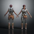 Modern Game Role Cyberwarrior Cyberhuman Cyberpunk Soldier 3d model