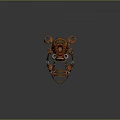 Intricate Copper Steampunk Mechanical Headgear With Circular Rings And Metal Framework