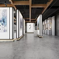 Book Art Exhibition In Modern Gallery With Creative Paintings And Artwork Displays