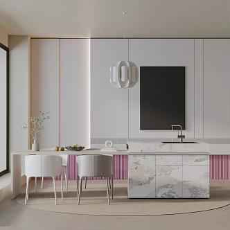 Modern table combination 3d model