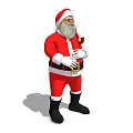Santa Claus Decorative Figurine Set With Red Outfit Santa Hat White Beard And Pipe