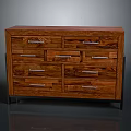 Modern Wooden Dresser With Natural Wood Grain Multiple Drawers And Metal Handles Design
