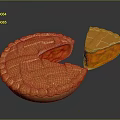 Fresh Baked Fruit Pie With Red Filling And Lattice Crust Sliced