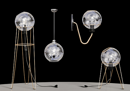 Modern lamp combination chandelier 3d model