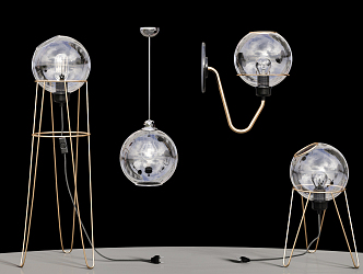 Modern lamp combination chandelier 3d model