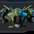 Futuristic Fighter Jet With Green And Blue Color Advanced Mechanical Engines And Aerodynamic Wings