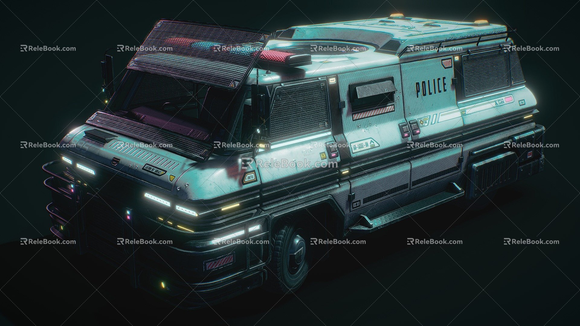 Cyberpunk Riot Police Car 3d model