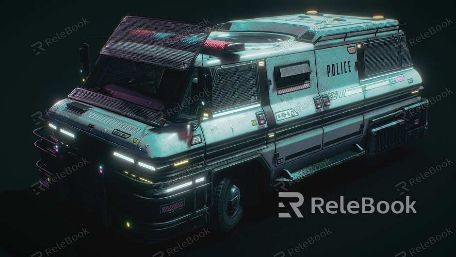 Cyberpunk Riot Police Car model