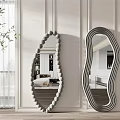 Modern Irregular Pebble Edge and Curved Streamlined Mirrors for Elegant Interior Decor 3d model