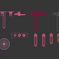 Various Modern Faucets In Stainless Steel With Different Handle And Spout Designs