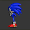 Blue Hedgehog Character Posing With Red Shoes White Gloves And Yellow Eyes