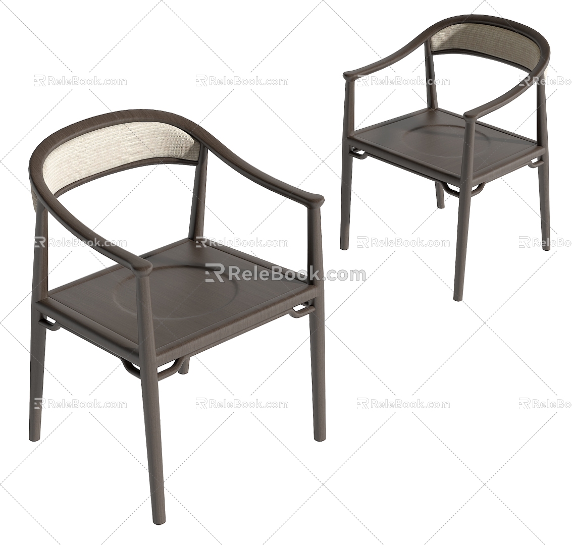 New Chinese style single chair 3d model