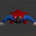 Superman Iconic Game Movie Character With Blue Suit Red Cape And Yellow Emblem