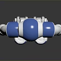 Blue And White Humanoid Robot Character For Game Anime With Futuristic Standing Design