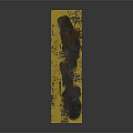 Public Bench With Yellow And Black Worn Surface Metal Material Simple Structure