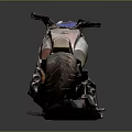 Vintage Industrial Custom Motorcycle With Metallic Body Leather Seat And Retro Design