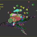 Cartoon Whale Scene With Island Glowing Tree Swimming Fish And Bubbles