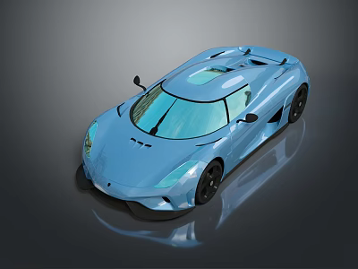 Blue Modern Stylish Supercar With Sleek Aerodynamic Design And Shiny Exterior 3d model