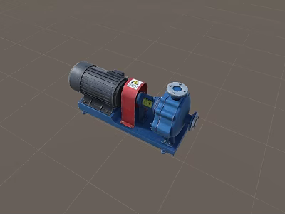 Industrial Pump Equipment with Black Motor Red Coupling Blue Body Metal Structure for Industrial Applications 3d model