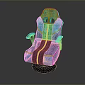 Blue and Yellow Modern Gaming Chair with Ergonomic Design Reclining Backrest and Armrests