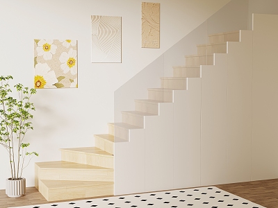 Cream wind stairs 3d model